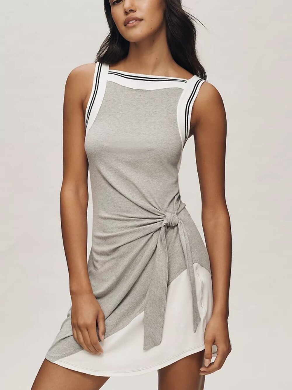 NWT Daily Practice Anthropologie Overload Tie-Waist Mini Dress L Sporty Preppy